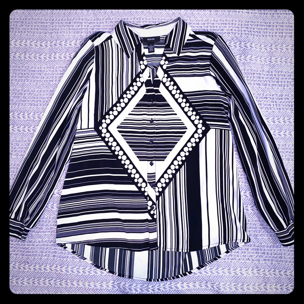 Alfani Stripes and Dots Button Down